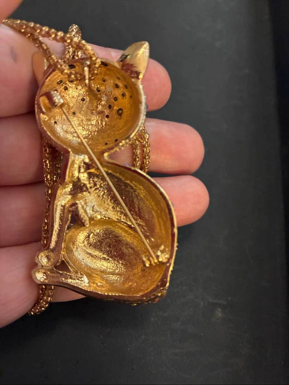 Gold Cat Pendant Necklace and Brooch together with Multicolor Crystals -
NWOT - Picture 6 of 9